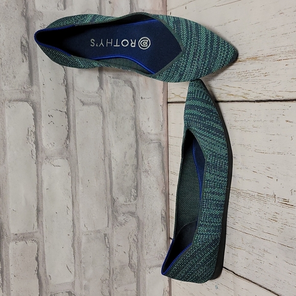 Rothy's Shoes - Rothy's Aqua Heather Pointed Toe Flats